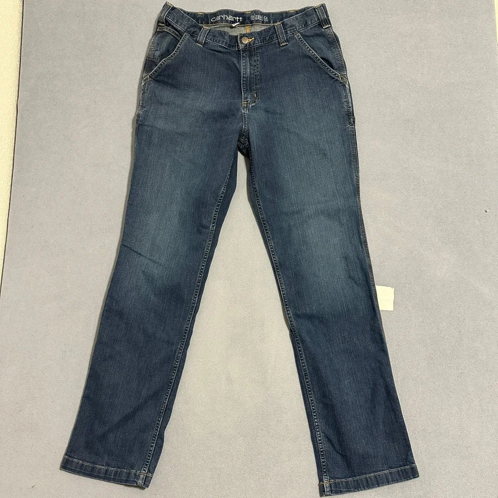 Carhartt Relaxed Fit Straight Leg Jeans Dark Wash Blue 102808-498 Men Size 36x33